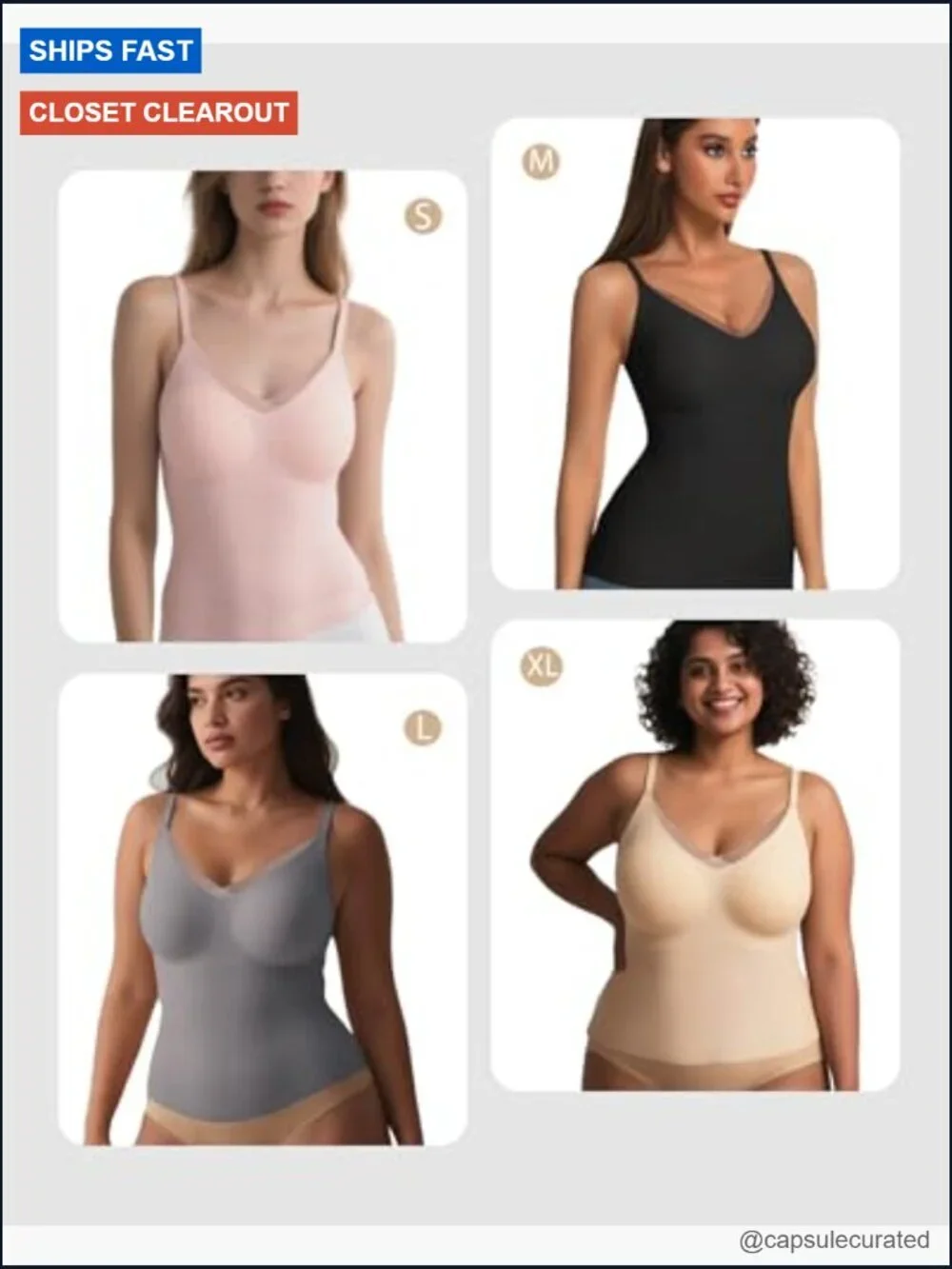 V-Neck Lace Seamless Camisole with Built-In Bra - Sleeveless Tank Top